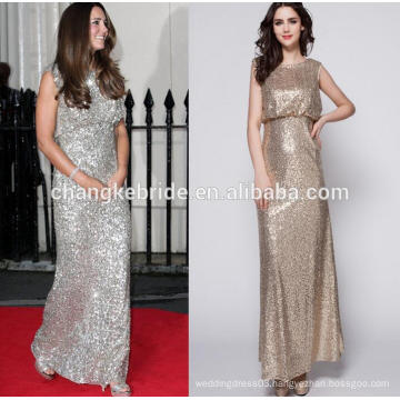 Elegant Full Length Sequin Evening Dress Many Colors Fashion Sleeveless Prom Dress